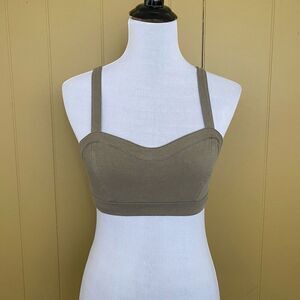 American Eagle women M spaghetti strap bralette with strap back olive green